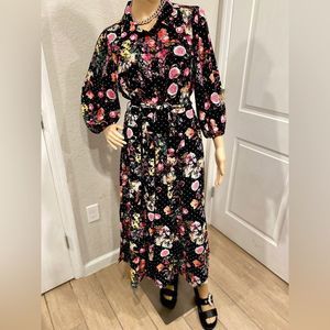 Torrid Black Ditsy floral print  Button Front Maxi Dress Women's Size 0X